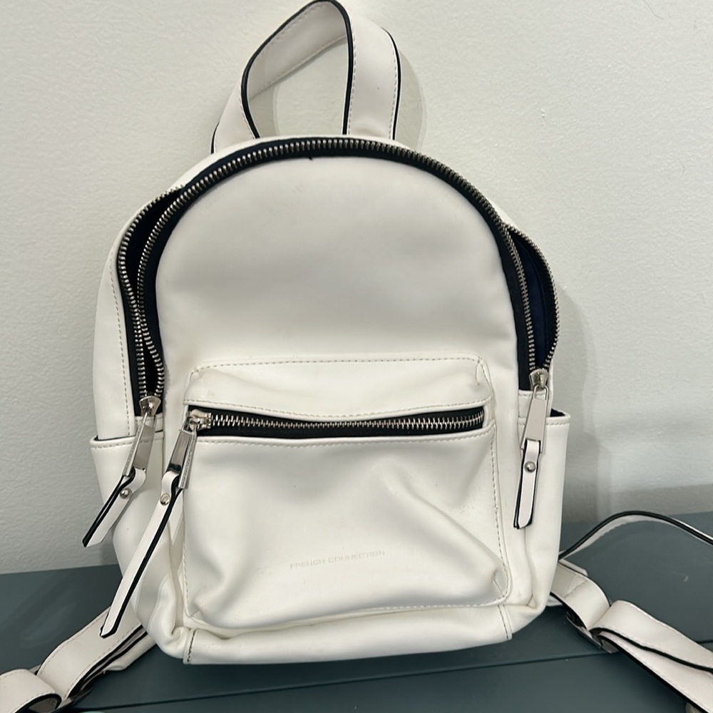 French Connection Perry Small Backpack Solid Whit… - image 4